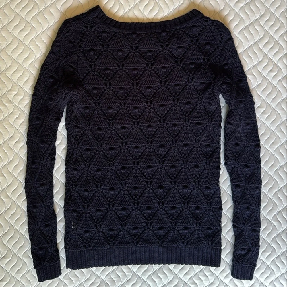 Tommy Hilfiger Women's Navy Blue Long Sleeve Pullover Knit Sweater Size S